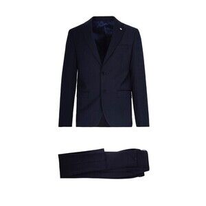 Manuel Ritz Single-Breasted Stretch Viscose Suit With Scalloped Hem - NWT